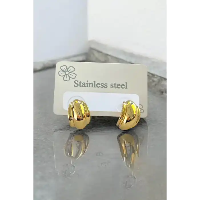 Altın Renk Çelik Küpe (Çift)