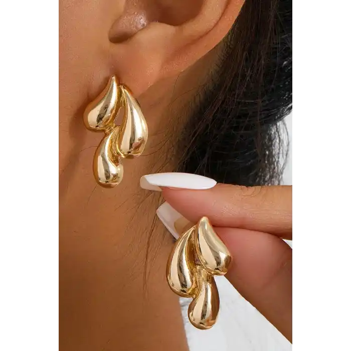 Altın Renk Çelik Küpe (Çift)