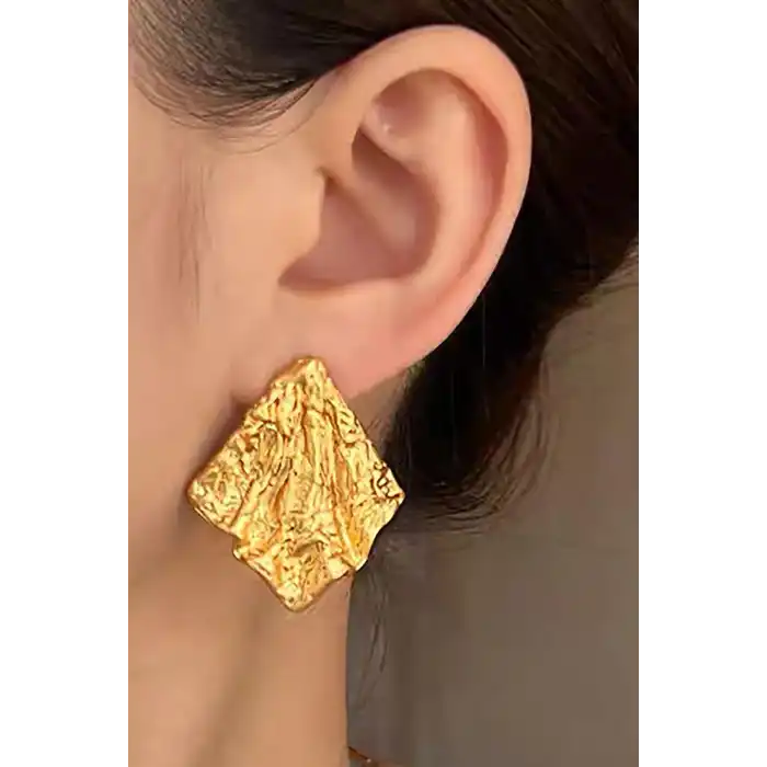 Altın Renk Çelik Küpe (Çift)