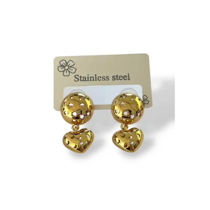 Altın Renk Çelik Küpe (Çift)