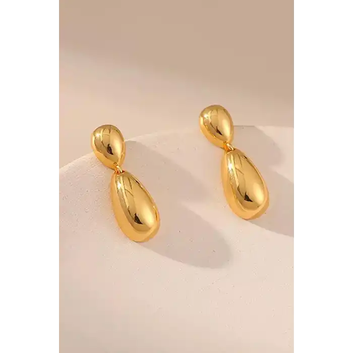 Altın Renk Çelik Küpe (Çift)