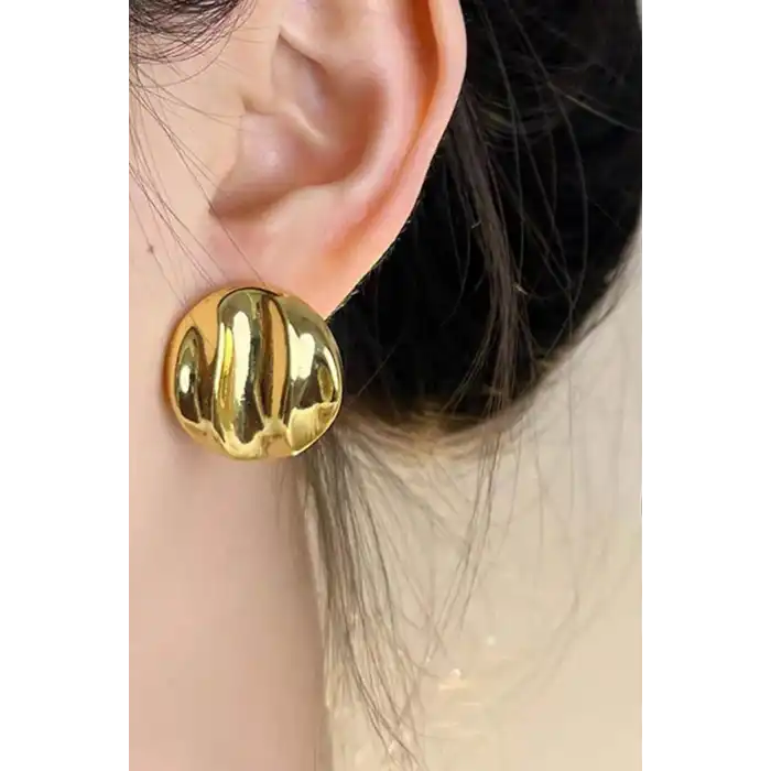 Altın Renk Çelik Küpe (Çift)