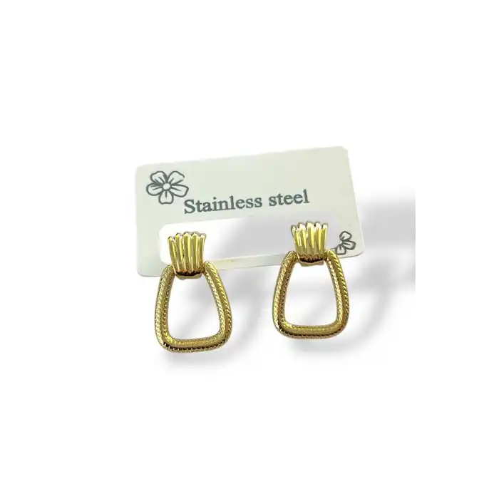 Altın Renk Çelik Küpe (Çift)