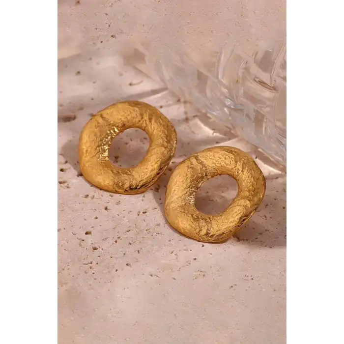 Altın Renk Çelik Küpe (Çift)