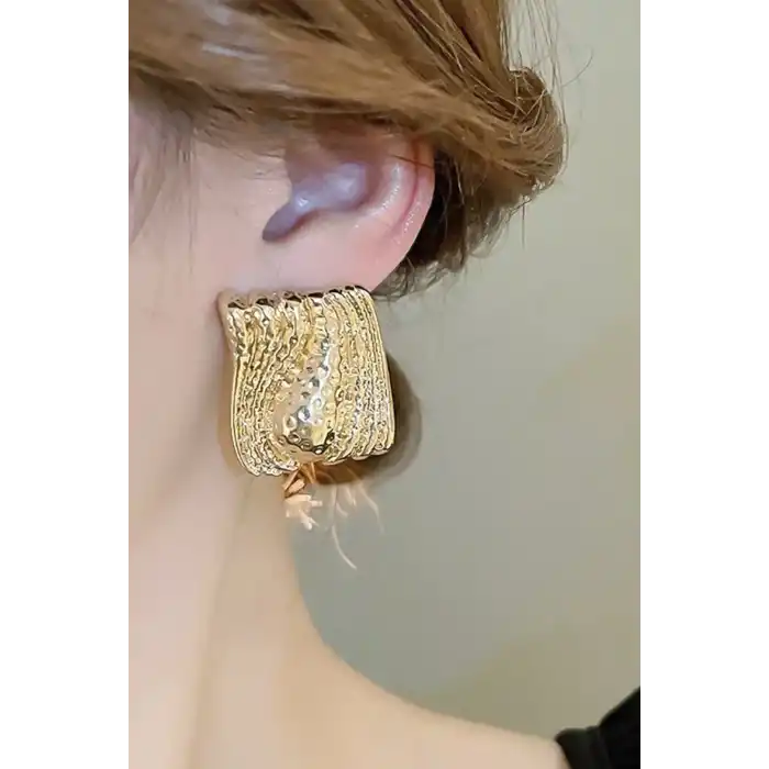 Altın Renk Çelik Küpe (Çift)