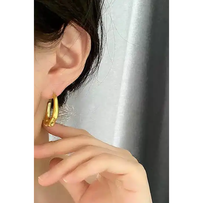 Altın Renk Çelik Küpe (Çift)