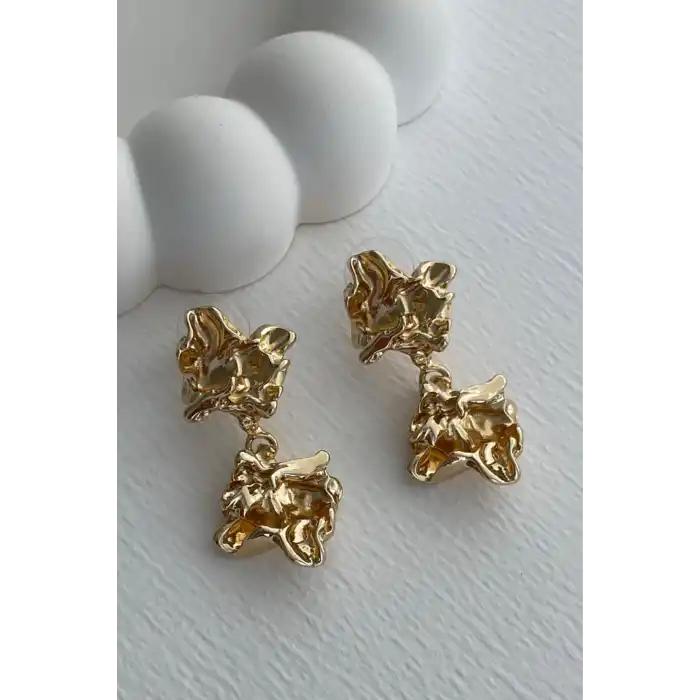 Altın Renk Çelik Küpe (Çift)