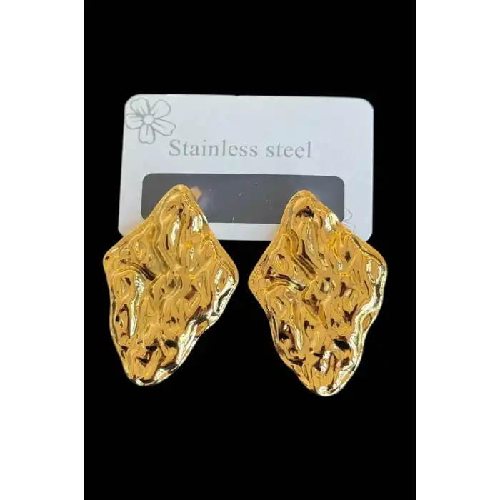 Altın Renk Çelik Küpe (Çift)