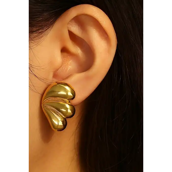 Altın Renk Çelik Küpe (Çift)