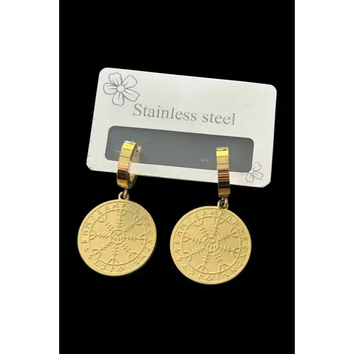 Altın Renk Çelik Küpe (Çift)