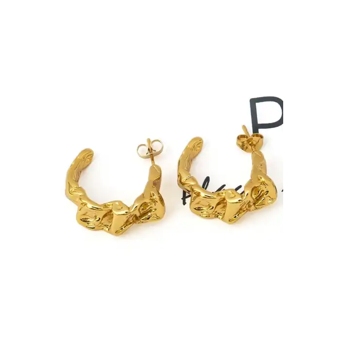 Altın Renk Çelik Küpe (Çift)