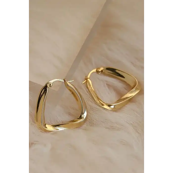 Altın Renk Çelik Küpe (Çift)