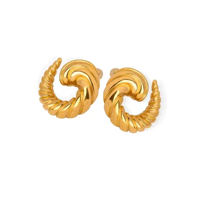 Altın Renk Çelik Küpe (Çift)