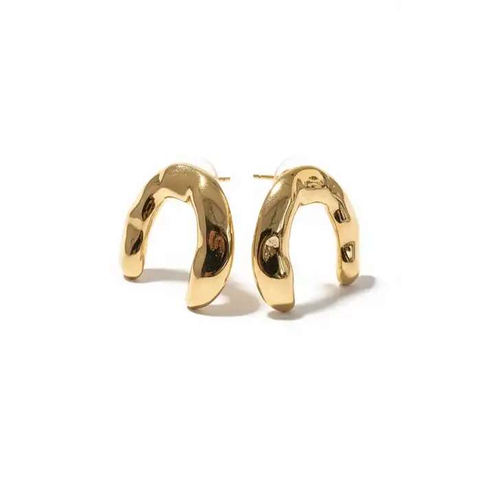 Altın Renk Çelik Küpe (Çift)