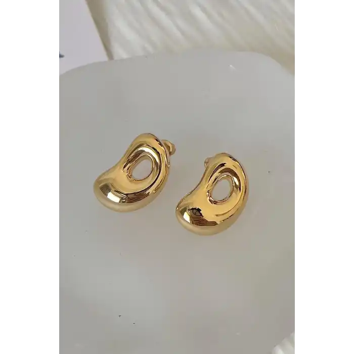 Altın Renk Çelik Küpe (Çift)