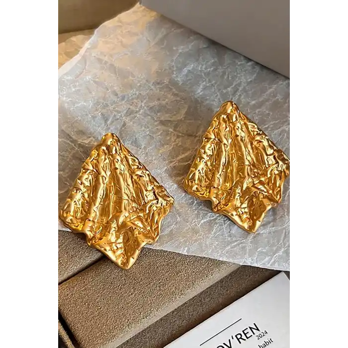 Altın Renk Çelik Küpe (Çift)