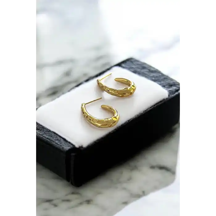 Altın Renk Çelik Küpe (Çift)