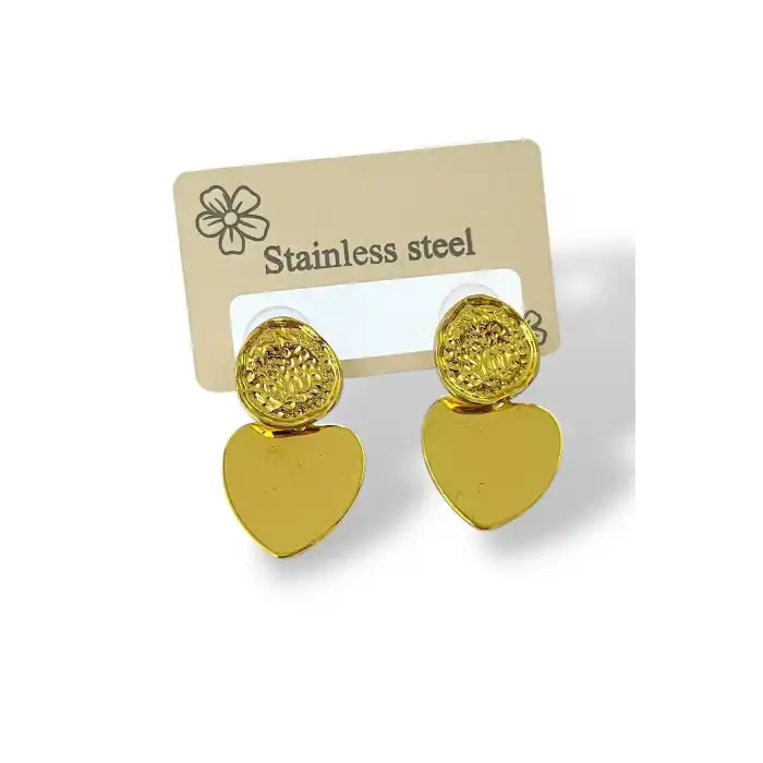 Altın Renk Çelik Küpe (Çift)