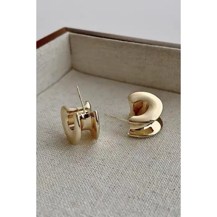 Altın Renk Çelik Küpe (Çift)