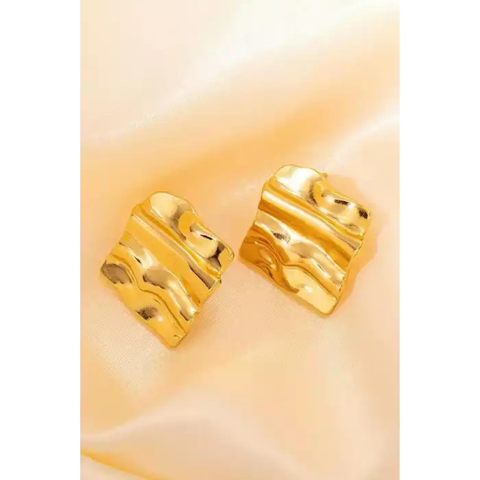 Altın Renk Çelik Küpe (Çift)