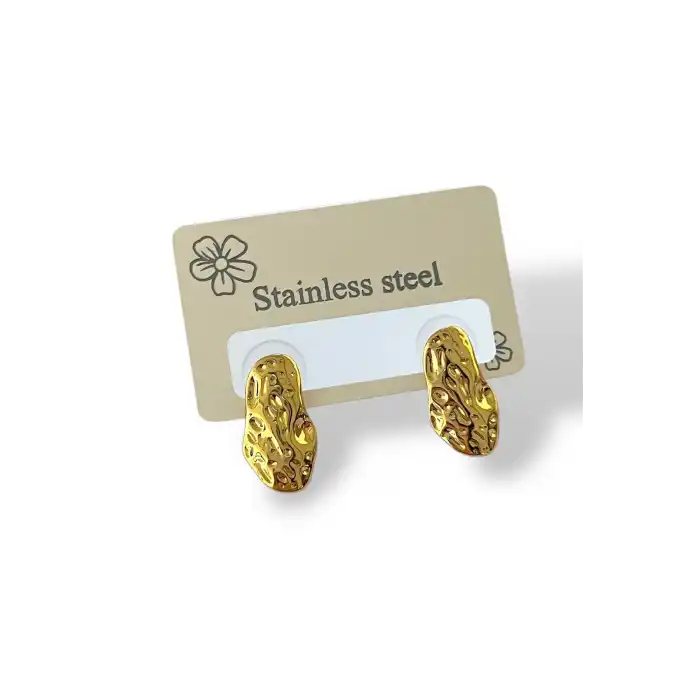 Altın Renk Çelik Küpe (Çift)