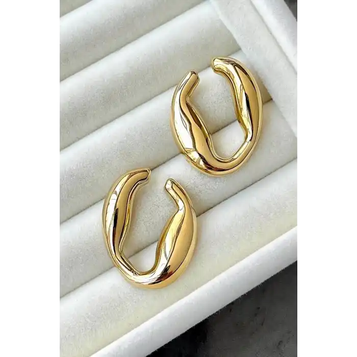 Altın Renk Çelik Küpe (Çift)