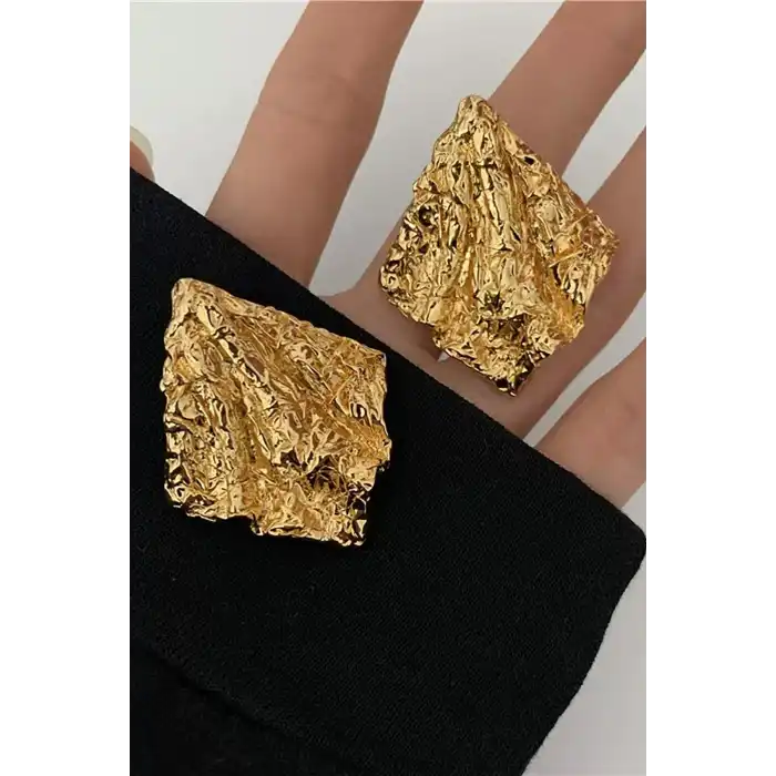 Altın Renk Çelik Küpe (Çift)