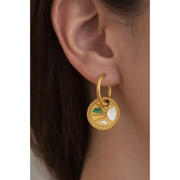 Altın Renk Çelik Küpe (Çift)