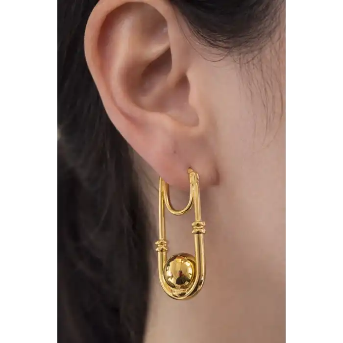 Altın Renk Çelik Küpe (Çift)