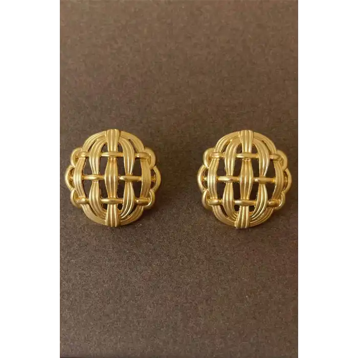 Altın Renk Çelik Küpe (Çift)