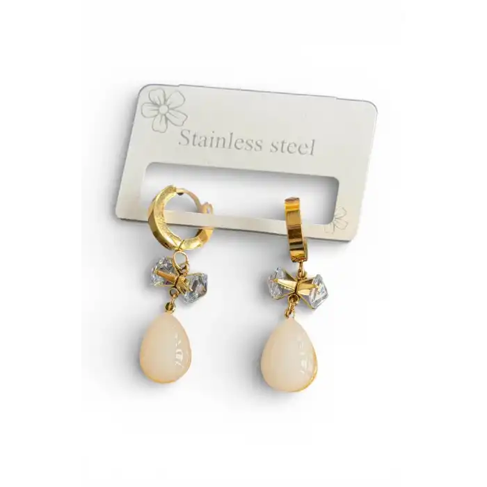 Altın Renk Çelik Küpe (Çift)