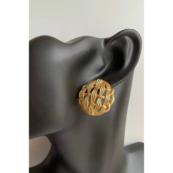 Altın Renk Çelik Küpe (Çift)