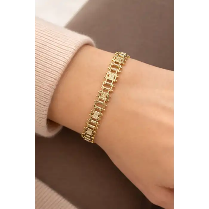 Altın Renk Çelik Xupıng VİP Bileklik