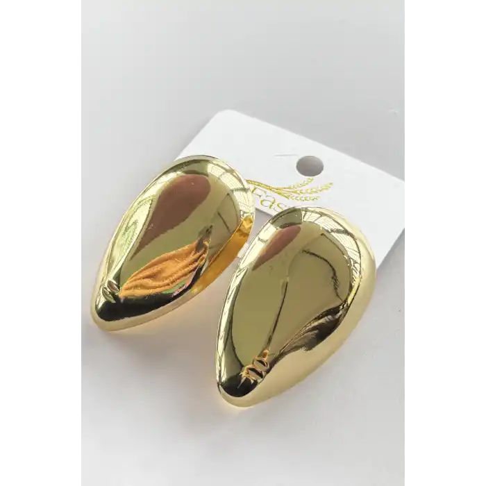 Altın Renk Damla Figürlü Küpe (Çift)