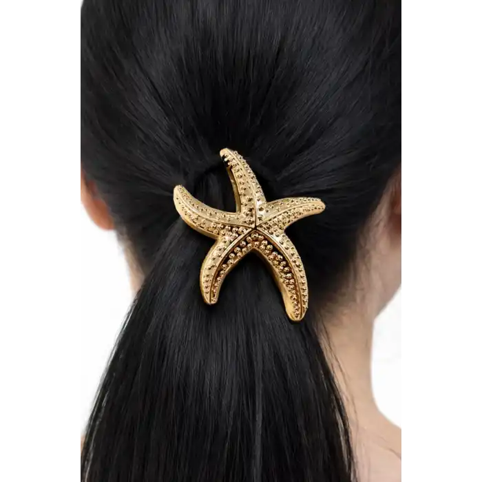 Altın Renk Deniz Yıldızı Figürlü Metal Lastik Toka