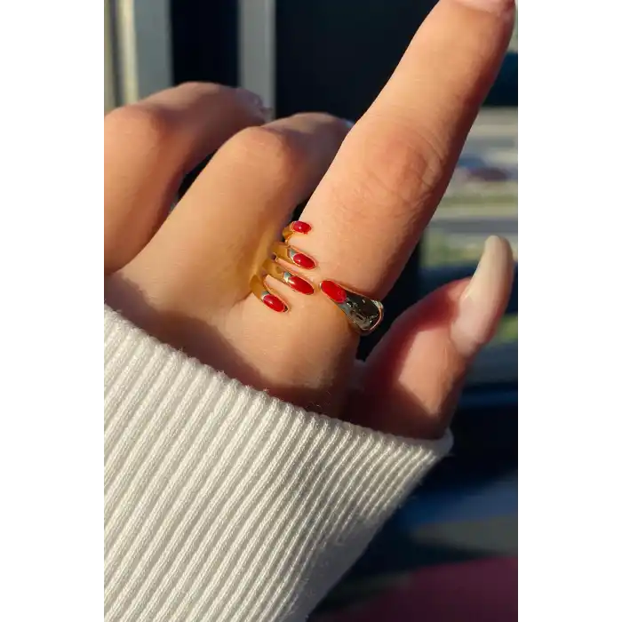 Altın Renk El Figürlü Ayarlanabilir Yüzük