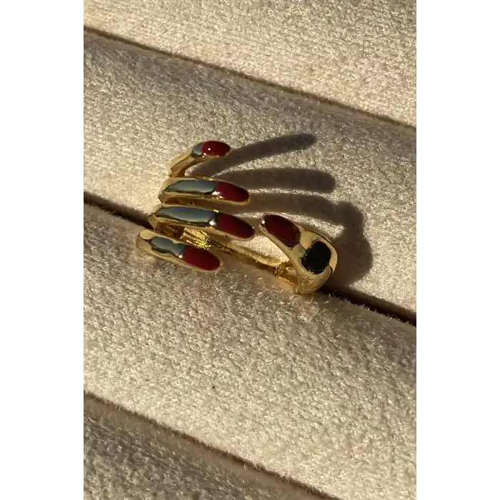 Altın Renk El Figürlü Ayarlanabilir Yüzük