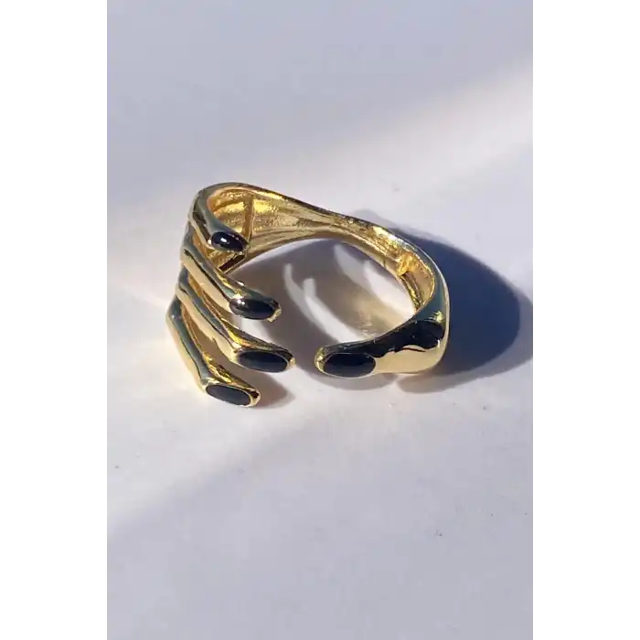 Altın Renk El Figürlü Ayarlanabilir Yüzük