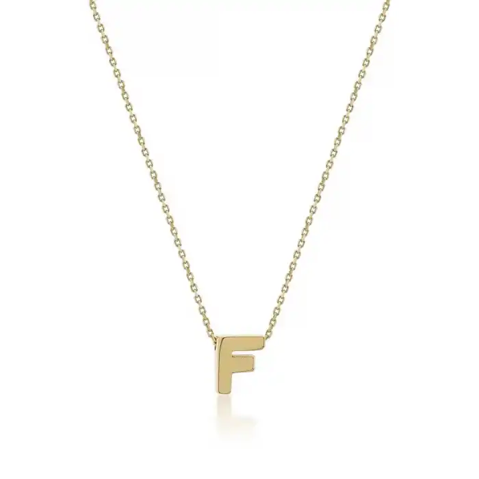 Altın Renk F Harf Çelik Kolye