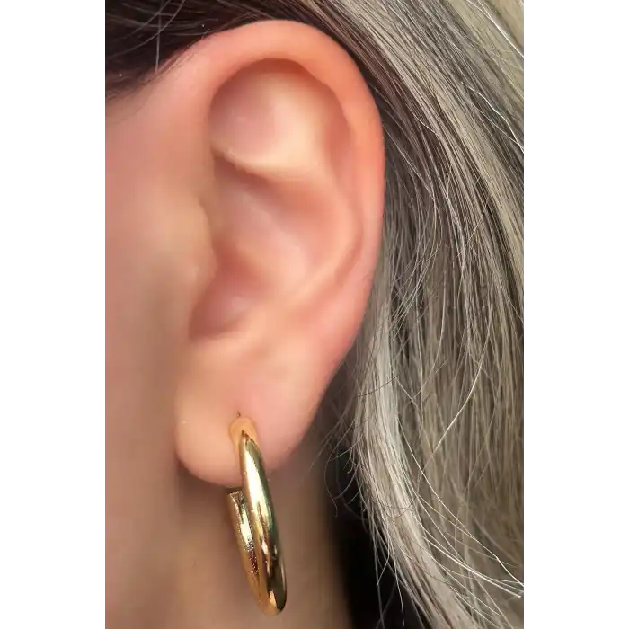 Altın Renk Halka Küpe