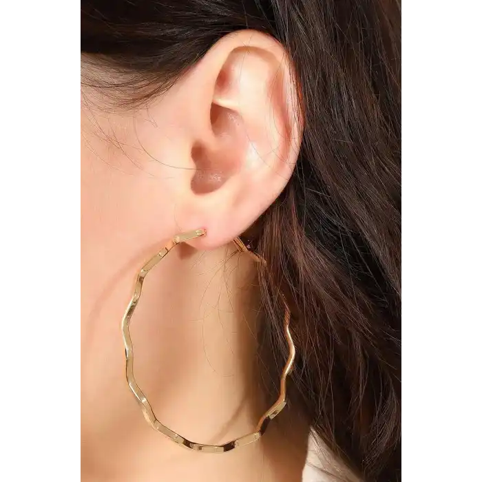 Altın Renk Halka Küpe (Çift)