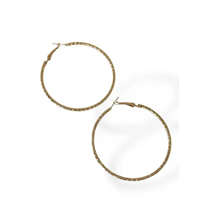 Altın Renk Halka Küpe (Çift)