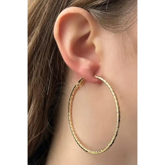 Altın Renk Halka Küpe (Çift)