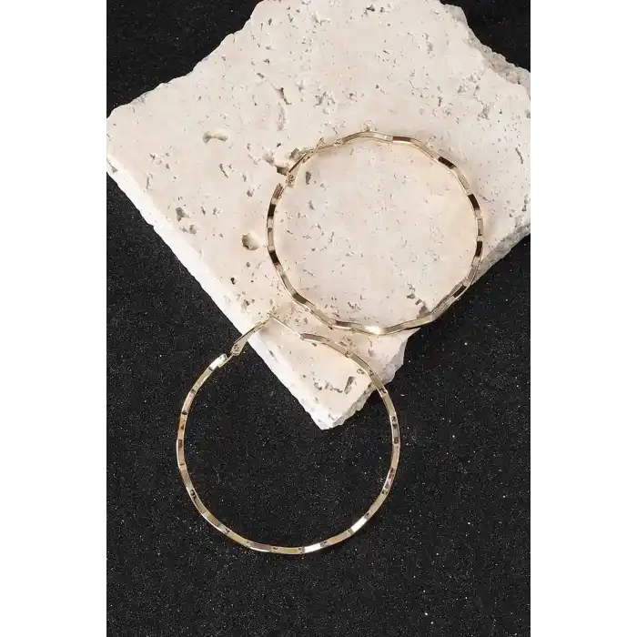 Altın Renk Halka Küpe (Çift)