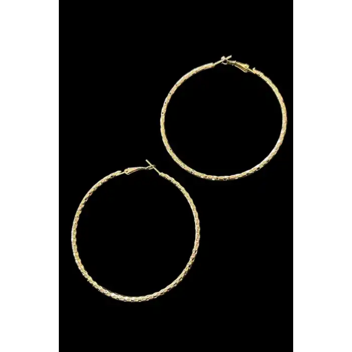 Altın Renk Halka Küpe (Çift)