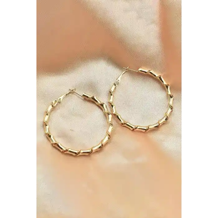 Altın Renk Halka Küpe (Çift)