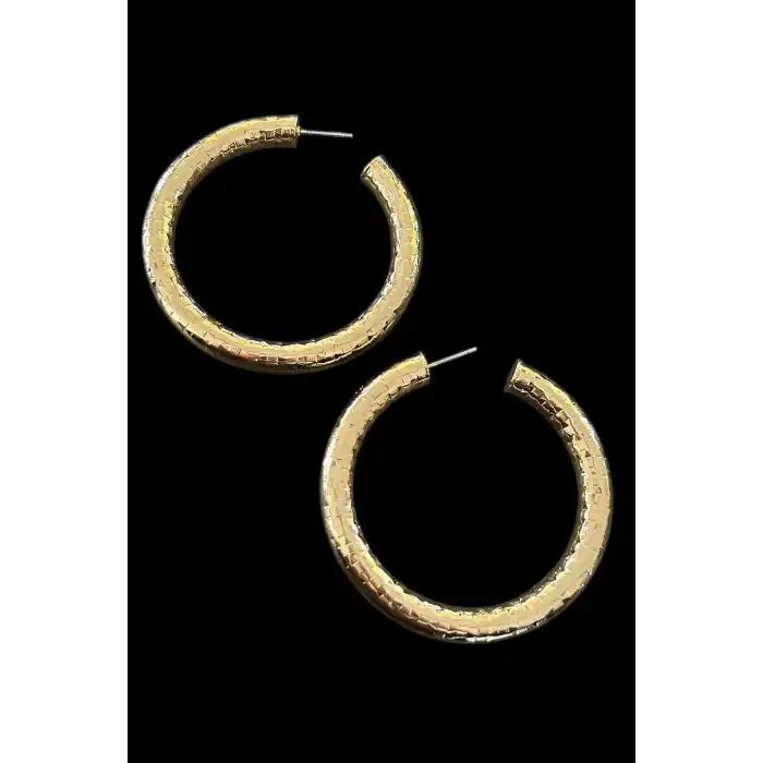 Altın Renk Halka Küpe (Çift)