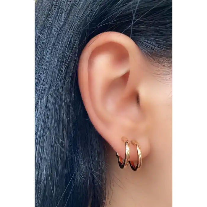 Altın Renk Halka Küpe (Çift)