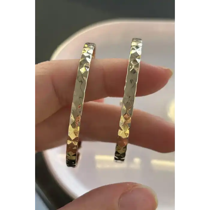 Altın Renk Halka Küpe (Çift)