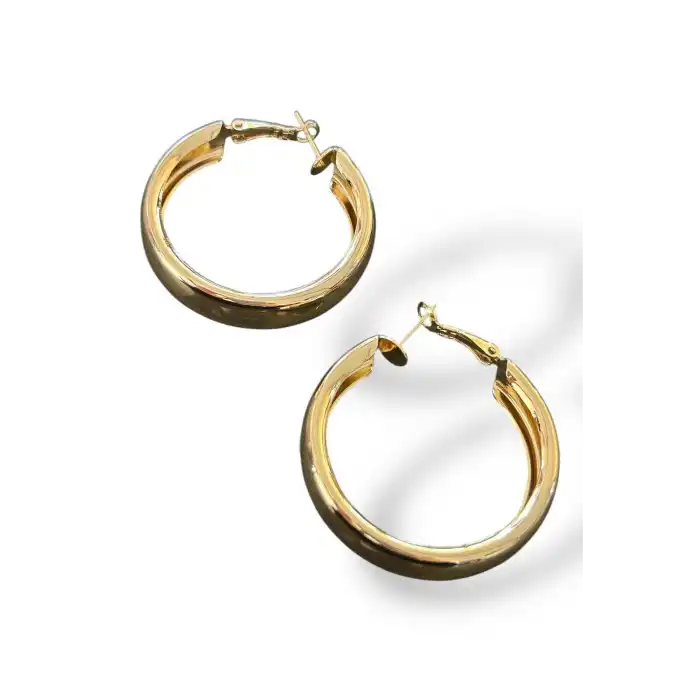 Altın Renk Halka Küpe (Çift)